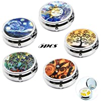 Decorativo Metal Pastillero Medicina- AUHOTA 3 Compartimentos Portátil Medicina Abierta Pastillas Pequeño Medicina…
